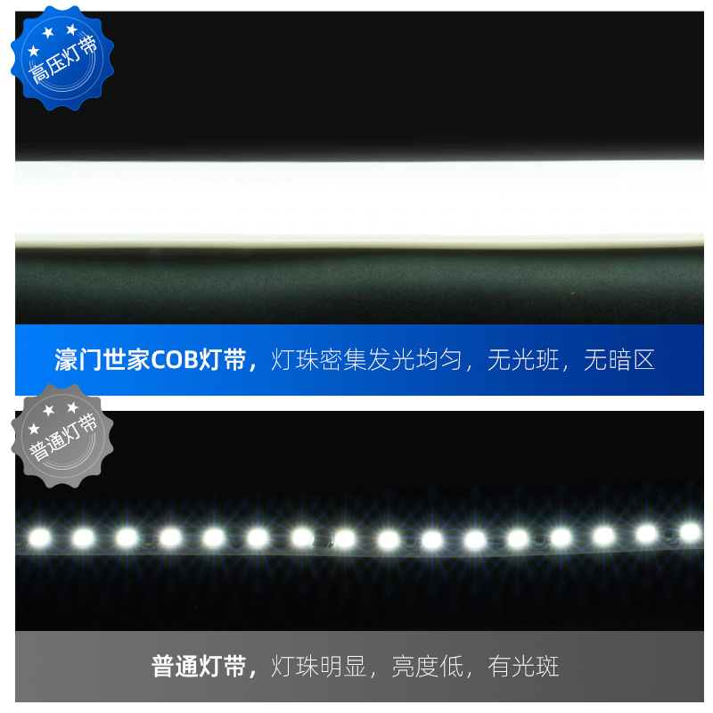 超亮cob灯带220v户外防水LED灯带客厅吊顶暗槽装饰线型柔性软灯条-图0