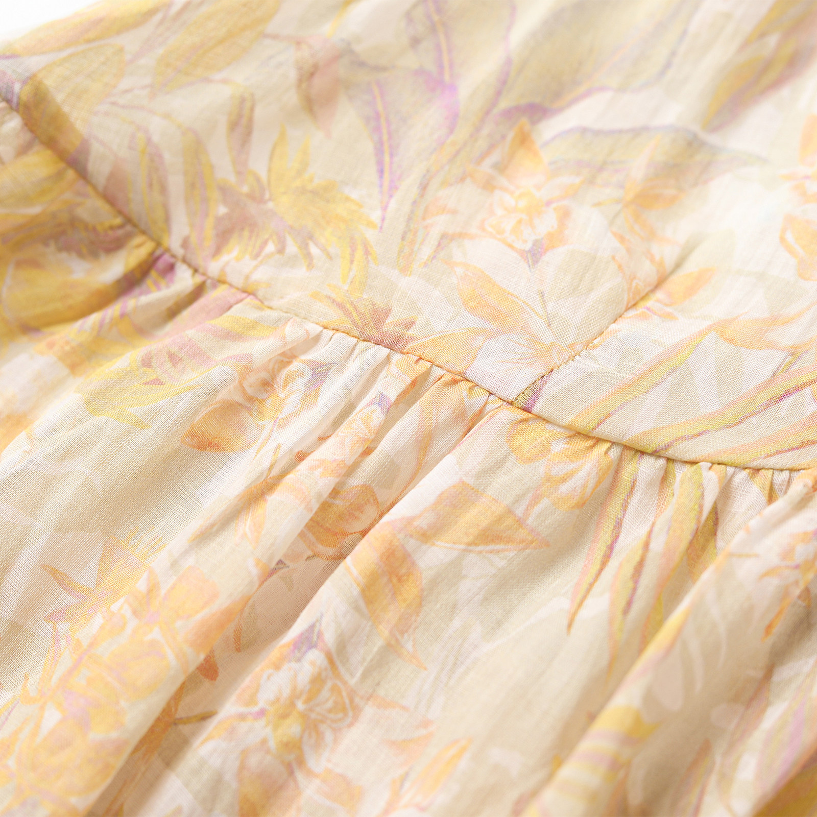 wana try亚麻复古水墨花卉叠穿黄色背心上衣2025夏季新款女上装,淘宝优惠券,粉丝福利购,淘宝优惠卷