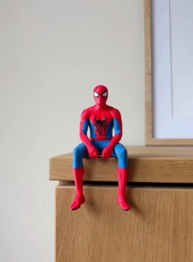 Spider Man！蜘蛛侠入户门把手摆件坐姿智能门锁装饰品公仔小摆件