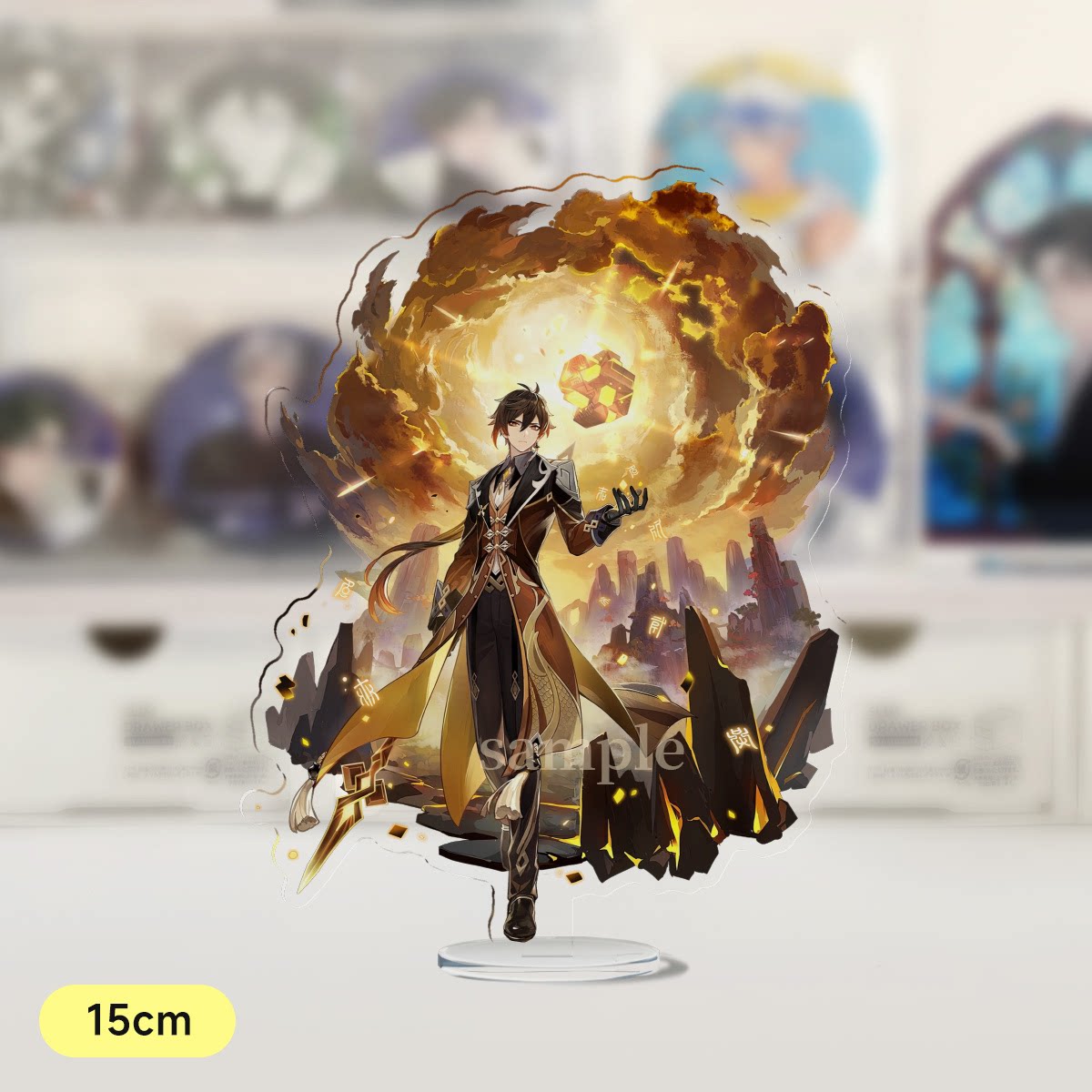 原神周边申鹤冷花幽露大立牌头像挂件双面夹层高清钥匙扣摆饰礼物