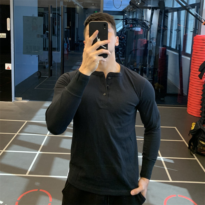irontrap纯棉运动亨利领长袖T恤男打底衫健身衣服内搭训练服秋冬,淘宝优惠券,粉丝福利购,淘宝优惠卷