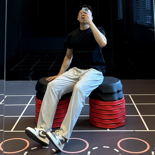 IRONTRAP220G新疆棉抽绳直筒运动裤男COOLMAX吸湿排汗九分裤夏季 - 图1