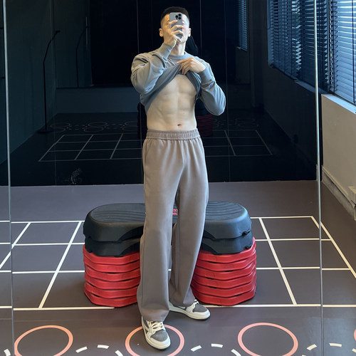 IRONTRAP380G华棉保暖运动卫裤男松紧腰美式休闲长裤健身裤子秋冬 - 图0