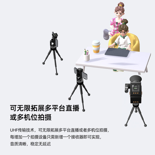 麦拉达S900领夹式无线麦克风一拖二手机直播收音麦小蜜蜂专业录音 - 图2