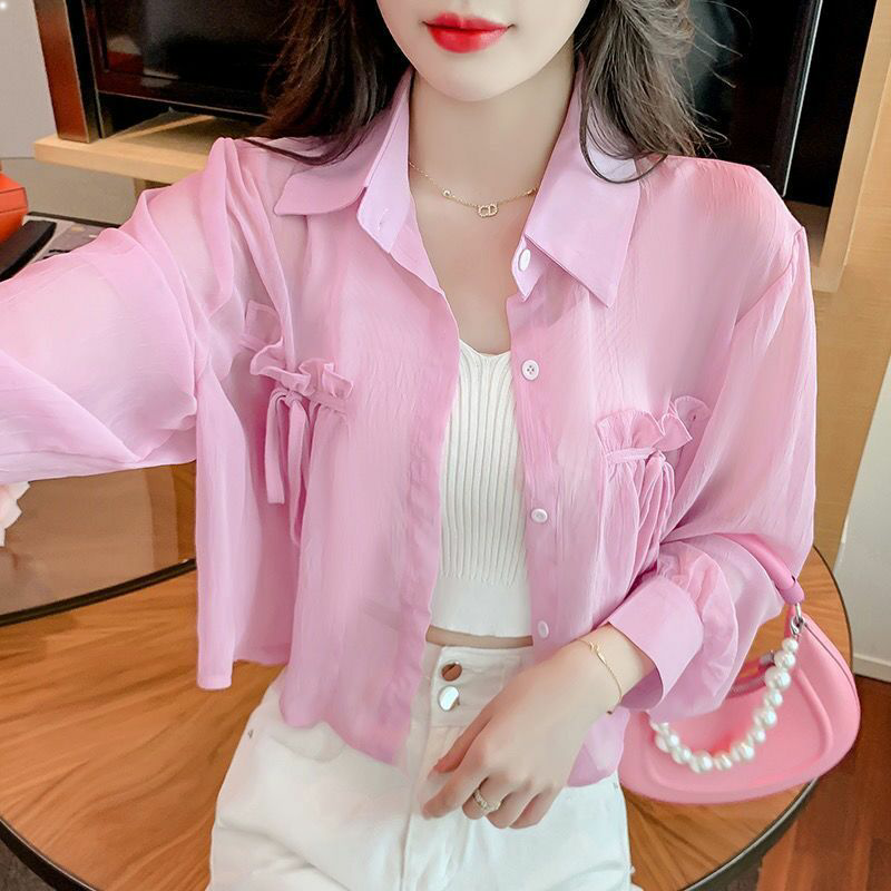  乾丝蕾丝衫/雪纺衫