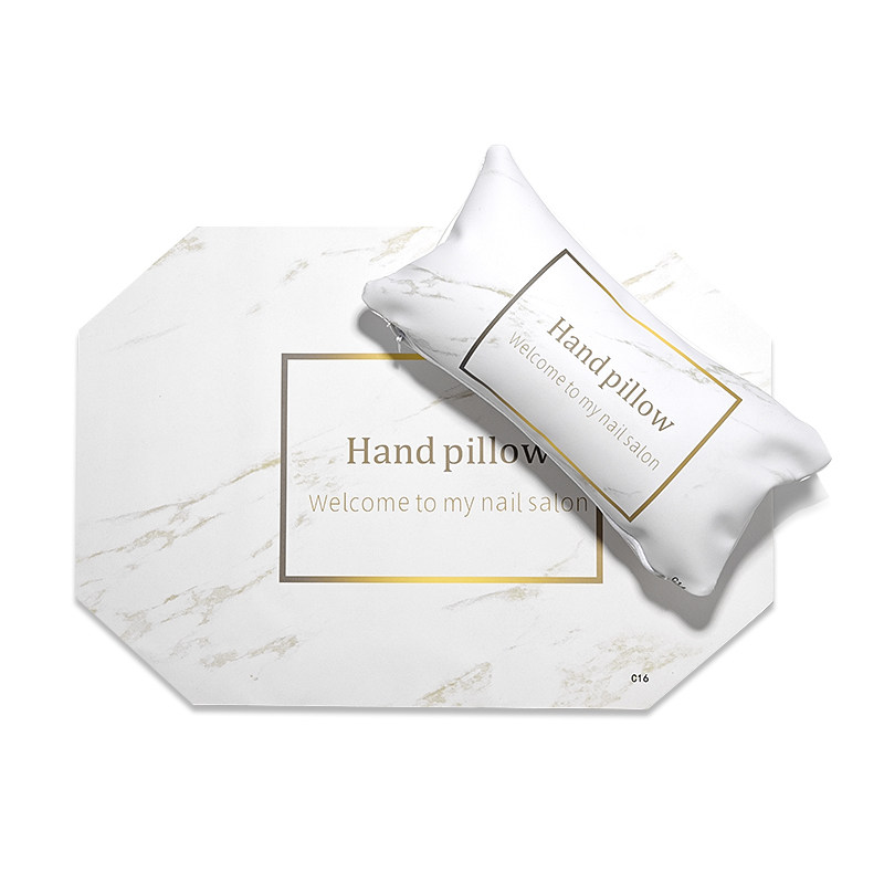 日式美甲手枕手垫套装轻奢网红新款大理石纹皮质垫子桌布台面工具,淘宝优惠券,粉丝福利购,淘宝优惠卷