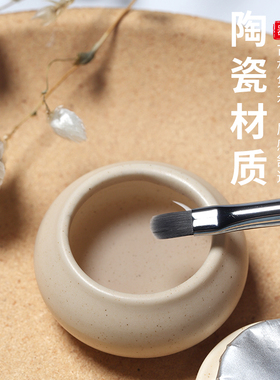初莎洗笔杯日式新款水晶杯带盖