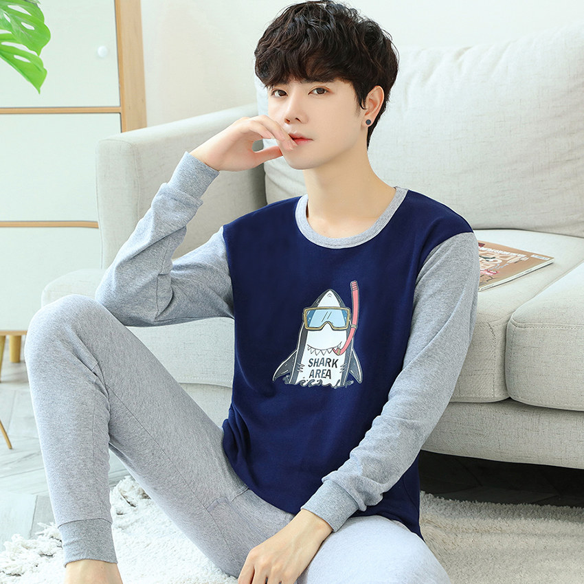 青少年纯棉大童初中学生薄款秋衣 七七梦欣保暖套装