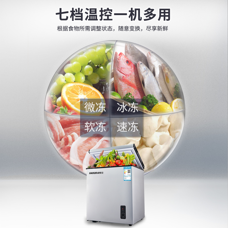 冰柜小型小冷柜家用商用立式冷冻冷藏保鲜大容量两用迷你 158L 樱花 冰柜小型小冷柜家用商用立式冷冻冷藏保鲜大容量两用迷你 158L 樱花