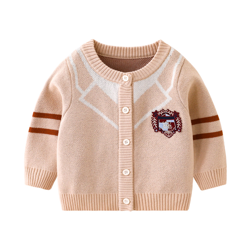 婴儿针织外套加绒加厚儿童纯棉毛衣开衫男女童针织衫上衣毛线衣 - 图3