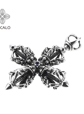 ZOCALO金刚杵红蓝宝石四项杵吊坠