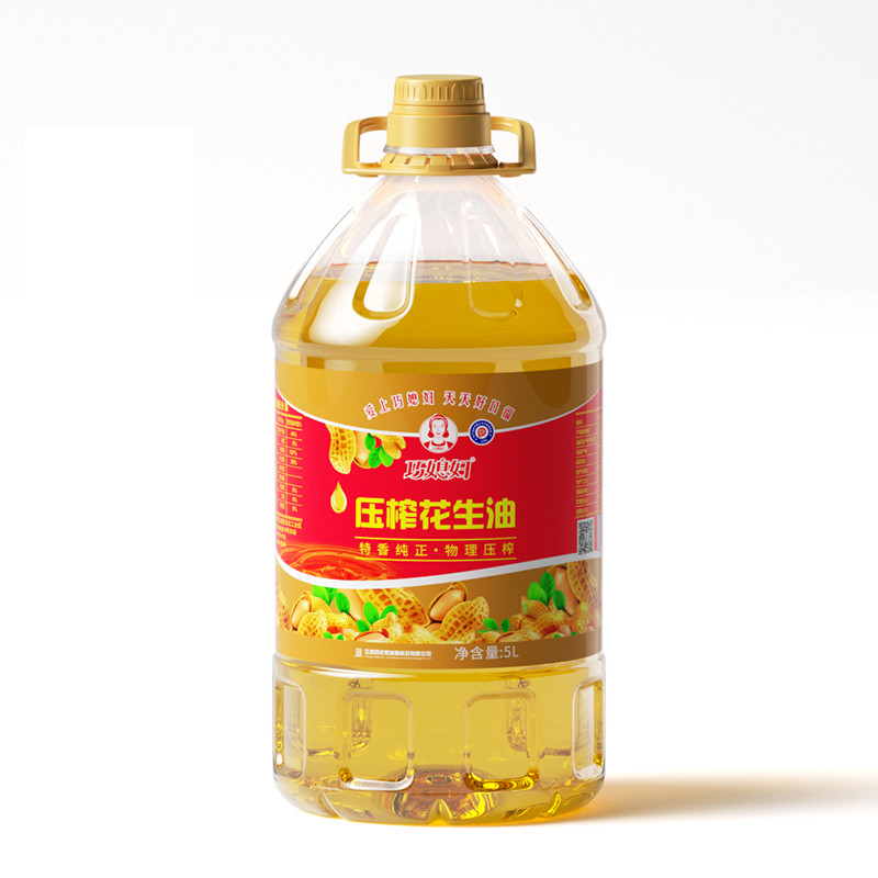 巧媳妇压榨一级花生油纯正食用油5L正宗纯花生s农家古法自榨油5升