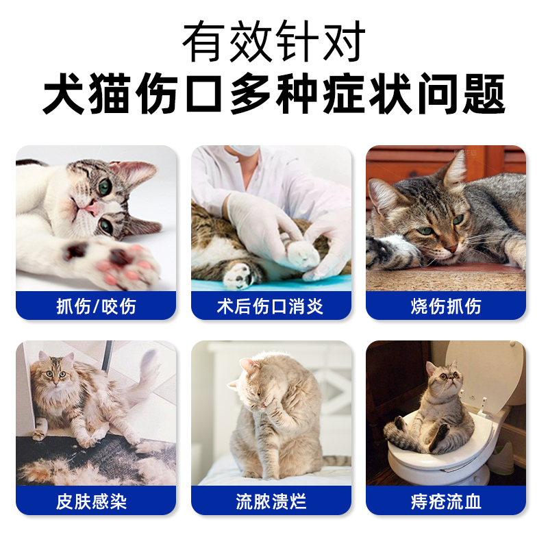 宠物猫咪绝育术后消炎药狗狗伤口愈合化脓止血外伤喷雾防腐生肌散-图0