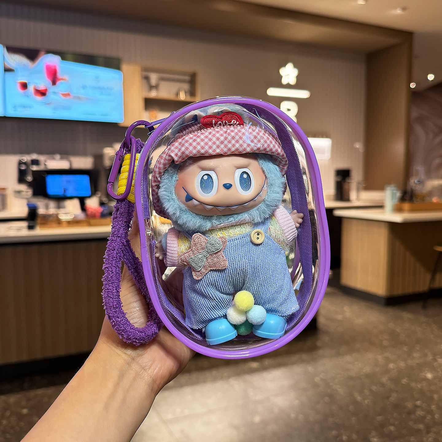 拉布布保护套labubu三代保护壳娃娃透明外出遛娃包前方高能保护罩,淘宝优惠券,粉丝福利购,淘宝优惠卷