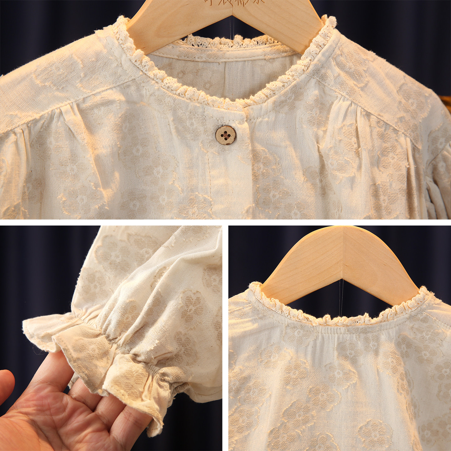 女童衬衫长袖2026新款森系女孩洋气好看上衣宝宝纯棉提花儿童衬衣,淘宝优惠券,粉丝福利购,淘宝优惠卷