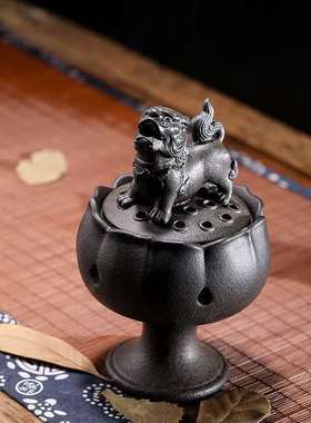 陶瓷盘香香炉家居摆件客厅办公室茶桌檀香沉香香薰炉狮炉净化