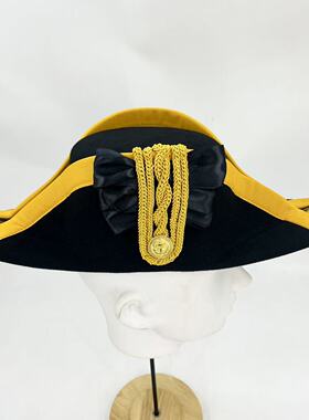 英国海军双角帽复刻 19世纪欧洲海军双角帽 19世纪海军cosplay