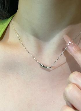 小茄子项链女小众ins轻奢气质钛钢不色学生锁骨链