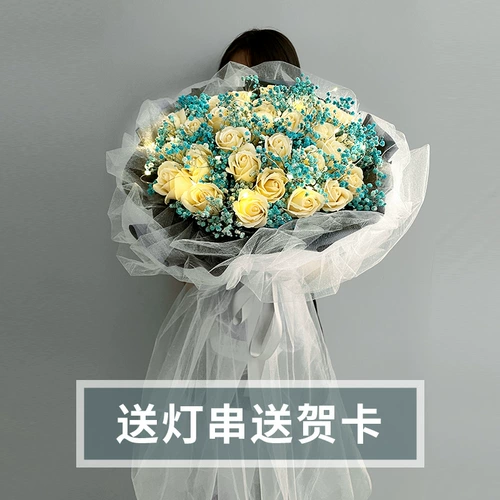 Мыло на день Святого Валентина с розой в составе, подарок на день рождения