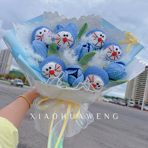 Плетеная детская кукла, букет, подарок на день рождения