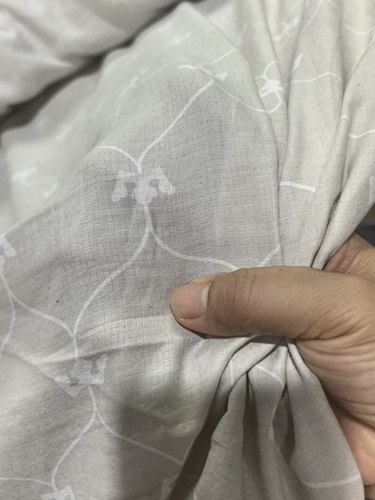 4米x1.5棉麻压格印花不透肉，重230克一米B163 - 图1