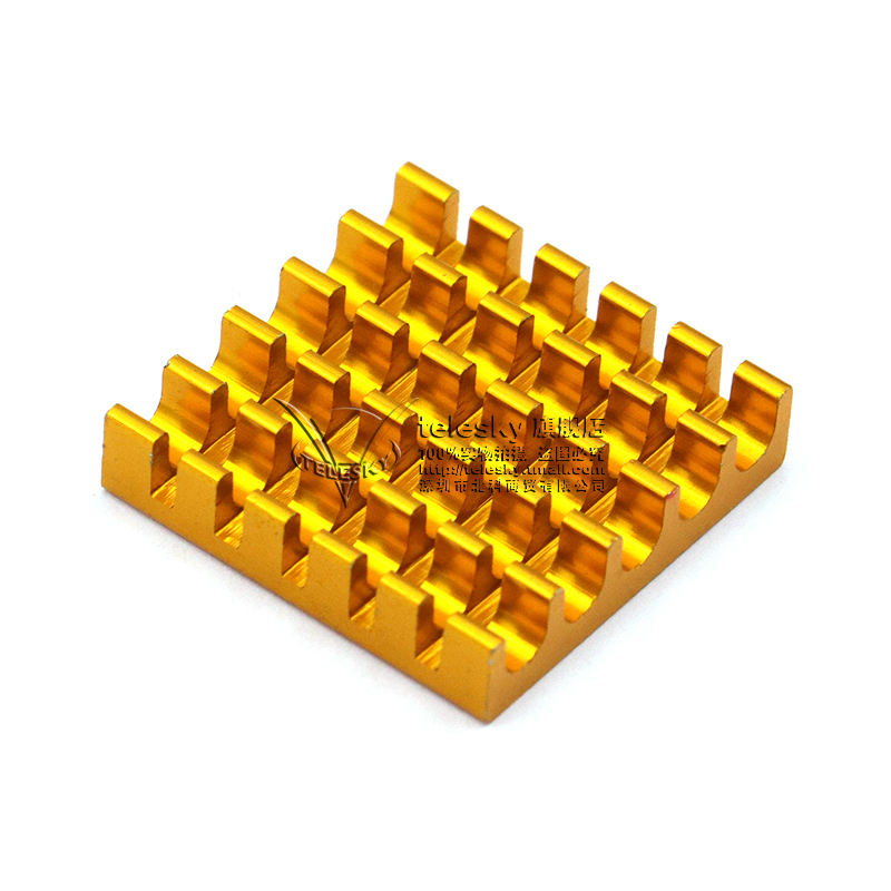 电子散热片 铝型材散热器CPU路由散热器led尺寸22*22*5MM (2个) - 图2