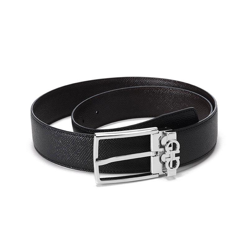 【自营】Ferragamo/菲拉格慕 男士牛皮可裁剪针扣式双面皮带腰带