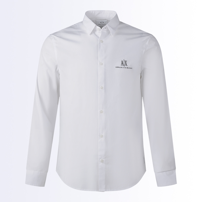 【自营】Armani Exchange 男士棉质长袖衬衫修身款 8NZCP2 ZNBJZ - 图1