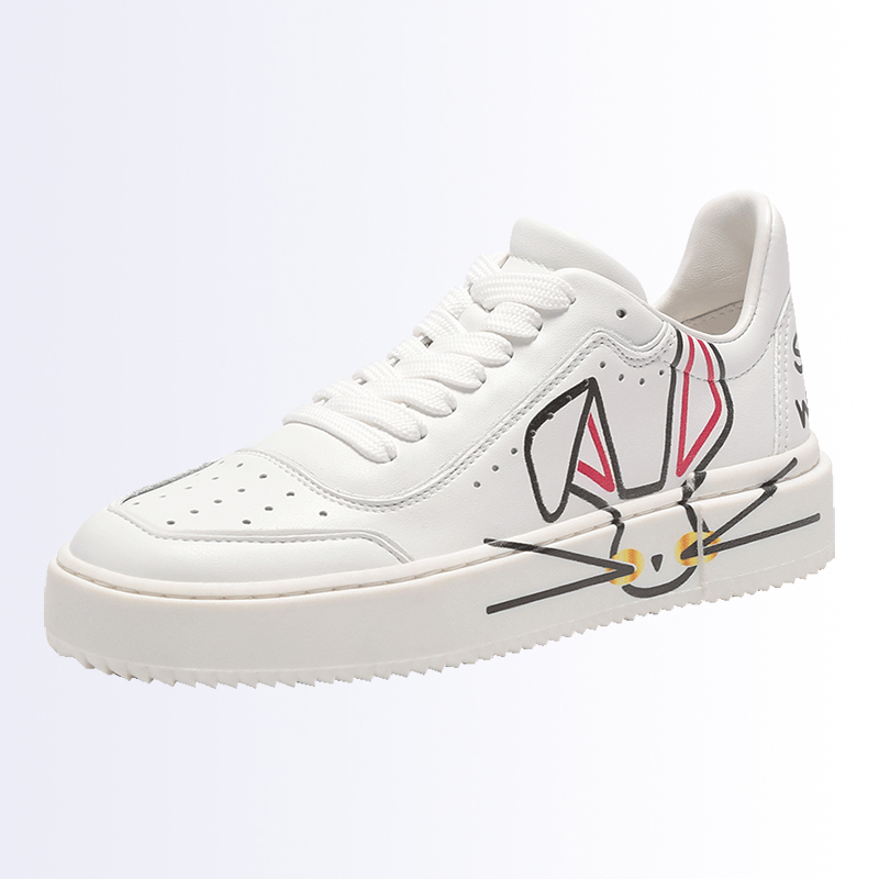 【自营】SW思缇韦曼女士皮革休闲运动小白鞋LUNAR RABBIT SNEAKER - 图1