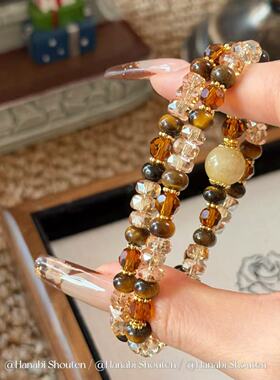 ＜花火商店＞焦糖棕栗 - 美拉德色系棕咖镀金手链