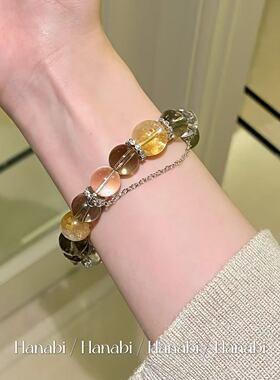 ＜花火商店＞柏林秋日 - 茶色琉璃珠天然黄塔晶手链