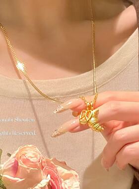 ＜花火商店＞时髦作弊器 - 加长版哑光镀金长款毛衣链