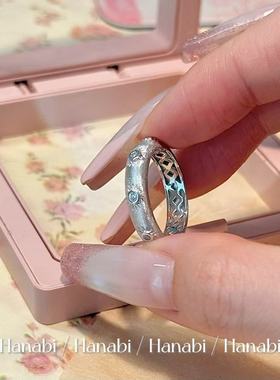 ＜花火商店＞至上系列 超细腻拉丝锆石通体925银手镯戒指