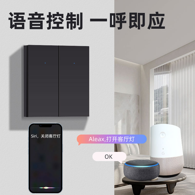 已接入苹果系统HomeKit智能开关遥控制面板WIFI开关语音Siri定时