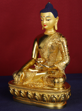 释迦牟尼佛像密宗供奉铜5寸7寸1尺全鎏金西藏居家释迦摩尼摆件