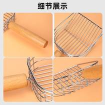 Cat Sand Shovel Fine Pore Size Kitty Cat Shovel Shit God Instrumental Cat Shit Sand Shovel Pet Supplies Wood Handle Cat Sand Shovel With Base