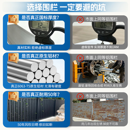 铝合金护栏围栏小院子别墅栏杆庭院花园围墙户外栅栏铝艺铁艺围挡 - 图0