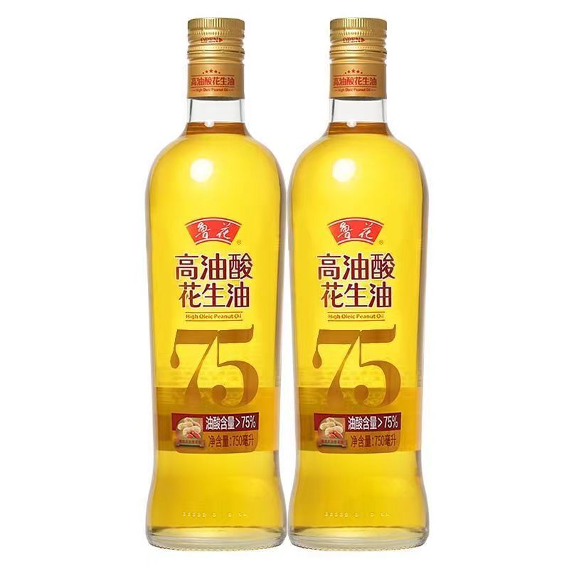 鲁花高油酸花生油750mlX2物理压榨食用油粮油年会团购礼品年货 - 图2