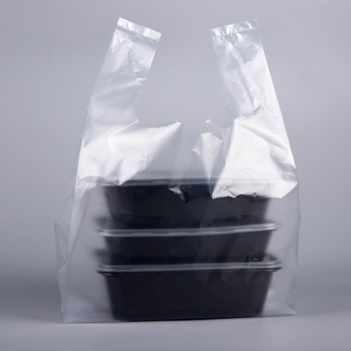 一次性打包塑料袋子手提购物袋外卖打包透明塑料拎袋食品袋方便袋 - 图1