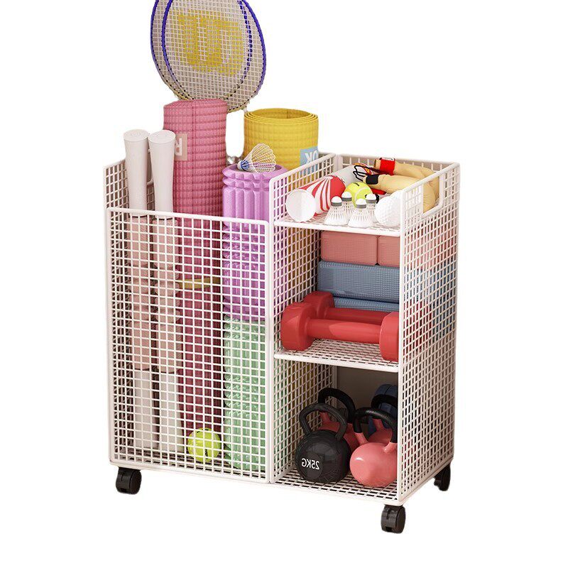 瑜伽垫收纳架健身运动器材收纳篮夹缝放羽毛球拍可移动置物收纳框,淘宝优惠券,粉丝福利购,淘宝优惠卷