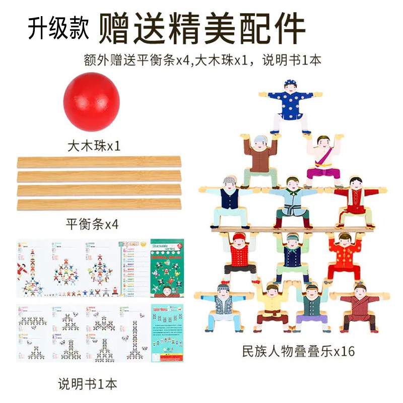 人物大力士平衡叠叠乐积木儿童玩具男女孩早教桌面亲子互动叠叠高_虎窝淘