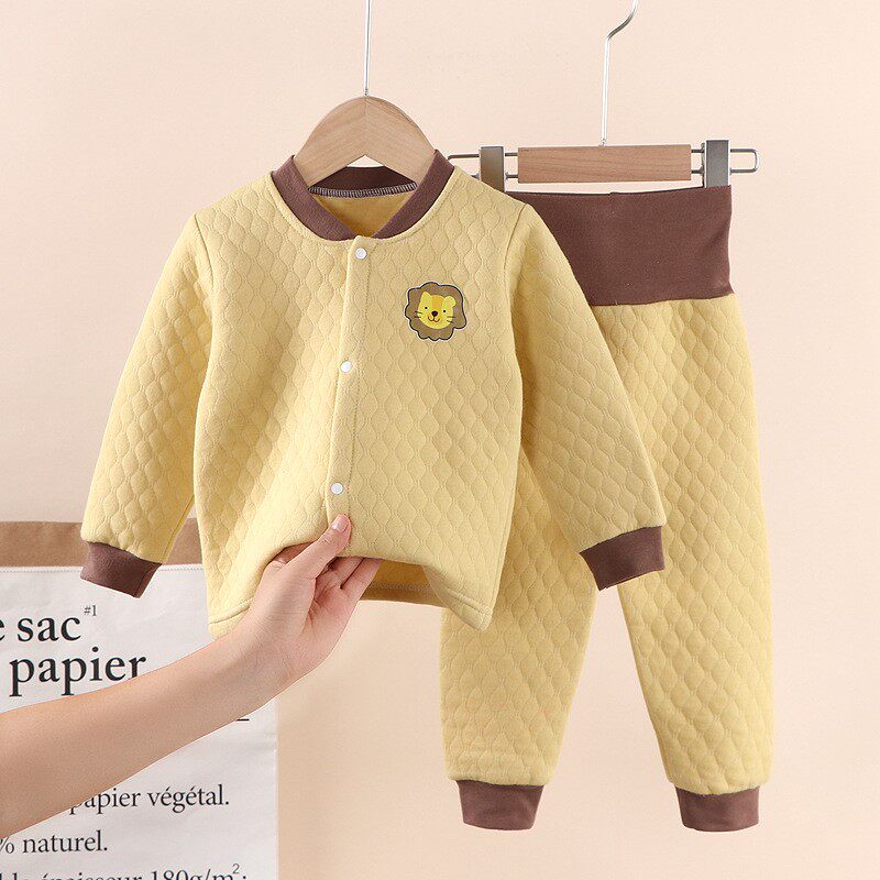 lb婴儿衣服春秋儿童高腰护肚男睡衣 littleburbuja母婴连身衣/爬服/哈衣
