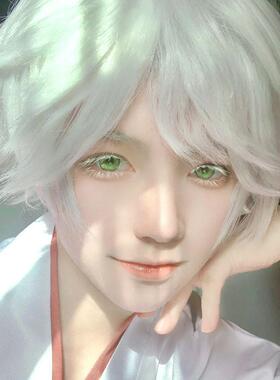 正品白色假睫毛COSPLAY动漫角色扮演染色漫画五条悟透明硬梗假眼