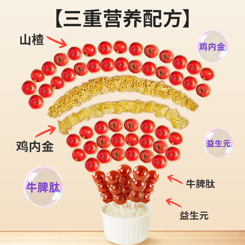 心迪妈妈山楂棒棒糖无添加蔗糖山楂鸡内金牛脾肽水果条儿童零食