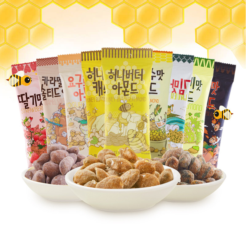 韩国进口汤姆农场蜂蜜黄油扁桃仁 根旺食品杏仁/巴旦木