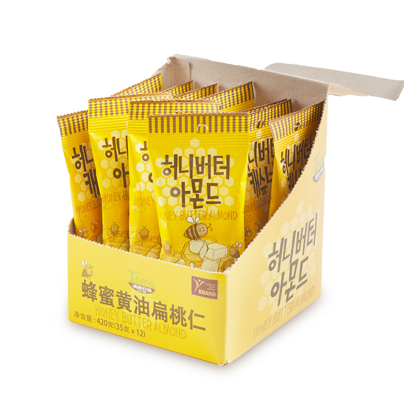 韩国进口汤姆农场蜂蜜黄油扁桃仁 根旺食品杏仁/巴旦木
