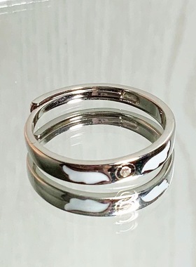 小众设计ins夜光天使之翼情侣对戒高级感发光戒指男女朋友