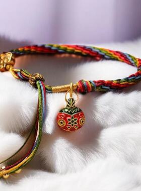 吞金兽轮回手绳五彩绳编绳国潮小众手链一家三口爸爸妈妈编织