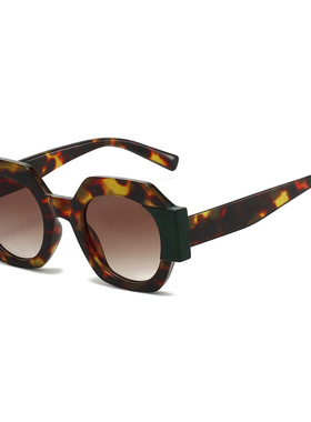 法国coss koko新款多边形时尚太阳镜 欧美个性ins撞色八边形墨镜