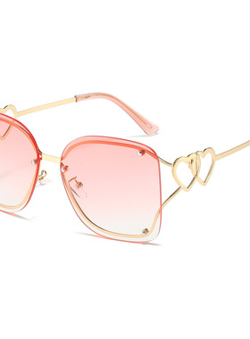 法国coss koko新款方形眼镜 欧美个性双心性元素设计 大框ins风